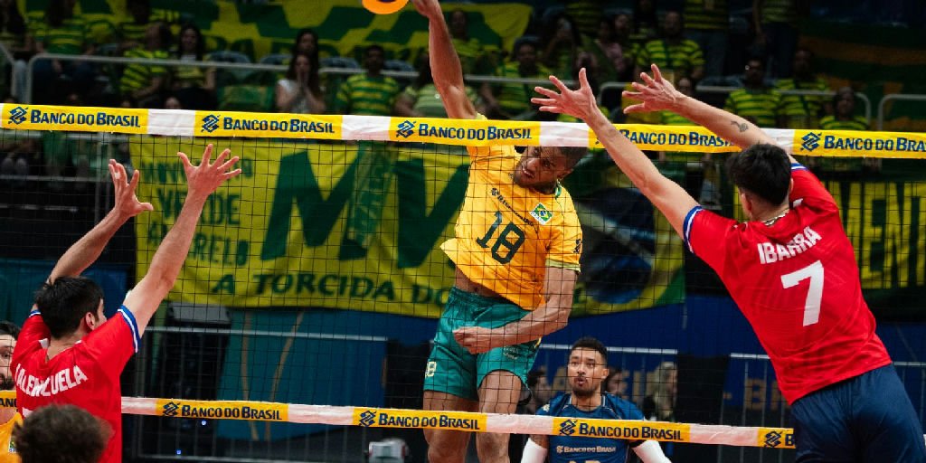 Brasil estreia com vitória convincente sobre o Chile no Sul-americano de vôlei masculino
