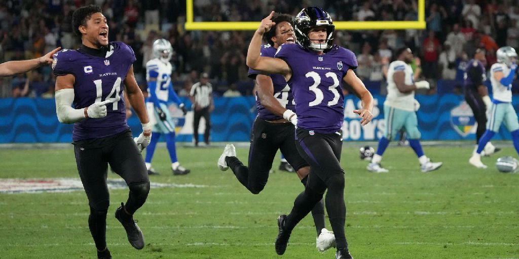 Ravens superam Cowboys em jogo histórico da NFL no Rio com chute decisivo