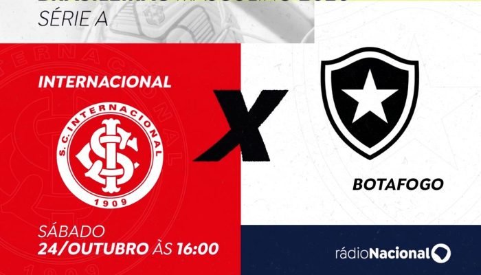 Sábado de Brasileirão 2026 com transmissão ao vivo de Internacional e Botafogo na Rádio Nacional